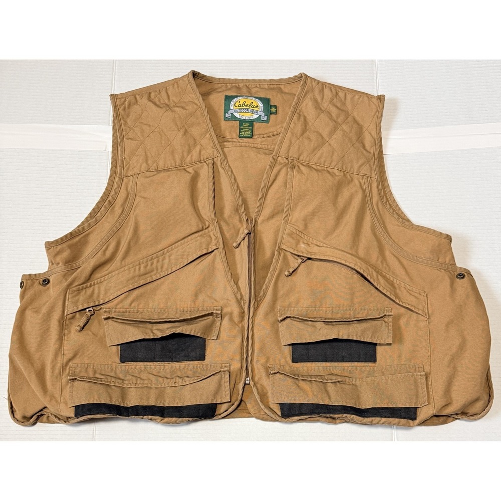 CABELAS Hunting Vest - Men's Brown Cotton Canvas Multi-Pocket Game Bag - 2XL
